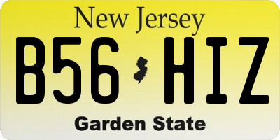 NJ license plate B56HIZ