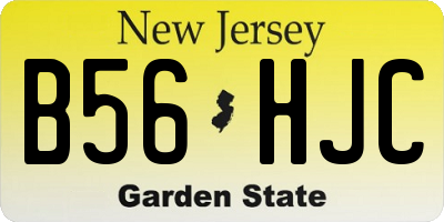 NJ license plate B56HJC