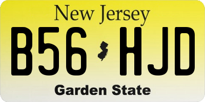 NJ license plate B56HJD