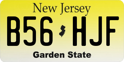NJ license plate B56HJF