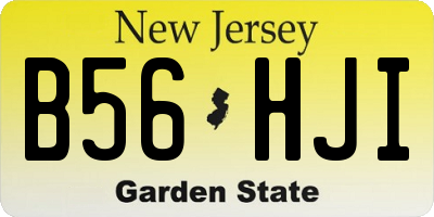 NJ license plate B56HJI