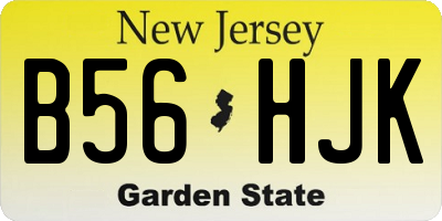 NJ license plate B56HJK