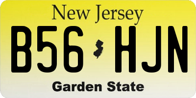 NJ license plate B56HJN