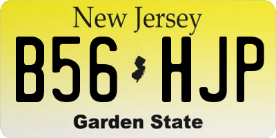 NJ license plate B56HJP