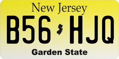 NJ license plate B56HJQ