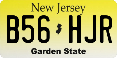 NJ license plate B56HJR