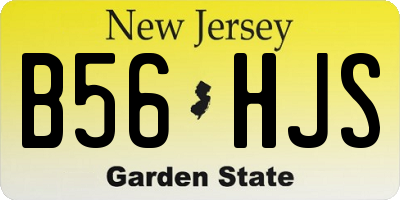 NJ license plate B56HJS