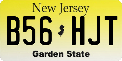 NJ license plate B56HJT