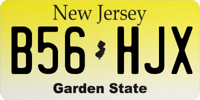 NJ license plate B56HJX