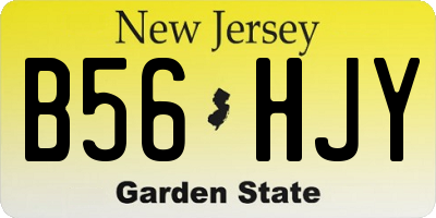 NJ license plate B56HJY