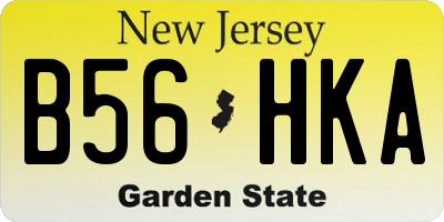NJ license plate B56HKA