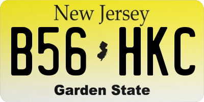 NJ license plate B56HKC