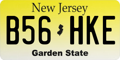 NJ license plate B56HKE