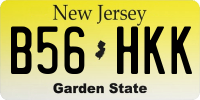 NJ license plate B56HKK