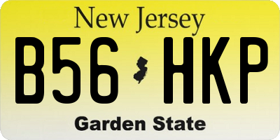 NJ license plate B56HKP
