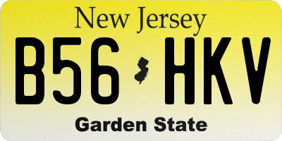 NJ license plate B56HKV
