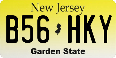 NJ license plate B56HKY