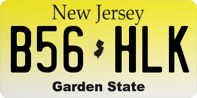 NJ license plate B56HLK