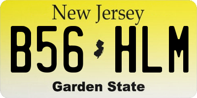 NJ license plate B56HLM