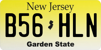NJ license plate B56HLN