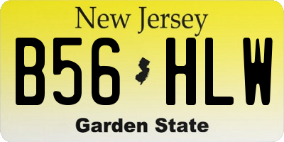 NJ license plate B56HLW