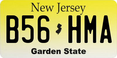 NJ license plate B56HMA
