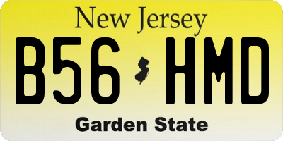 NJ license plate B56HMD