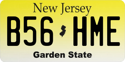 NJ license plate B56HME
