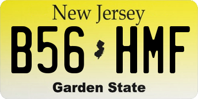 NJ license plate B56HMF