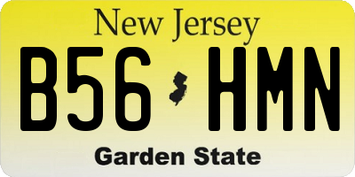 NJ license plate B56HMN