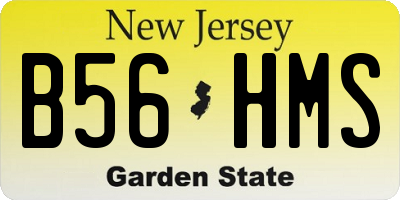 NJ license plate B56HMS