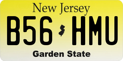 NJ license plate B56HMU