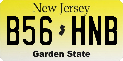 NJ license plate B56HNB