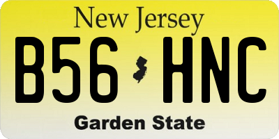 NJ license plate B56HNC