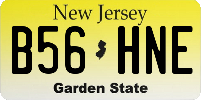 NJ license plate B56HNE