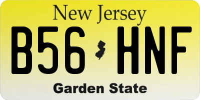 NJ license plate B56HNF