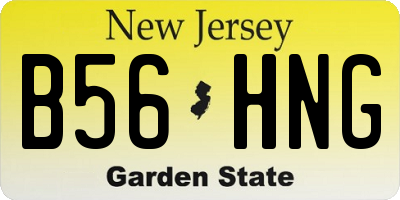 NJ license plate B56HNG