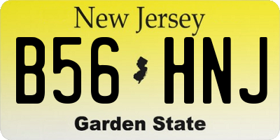 NJ license plate B56HNJ