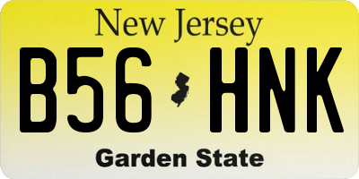 NJ license plate B56HNK