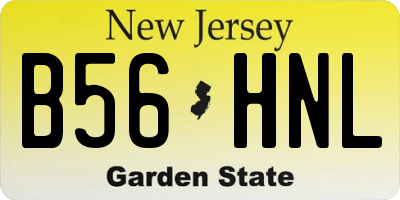 NJ license plate B56HNL