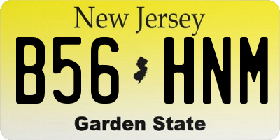 NJ license plate B56HNM