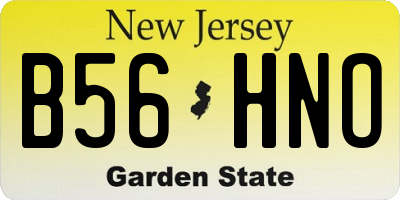NJ license plate B56HNO