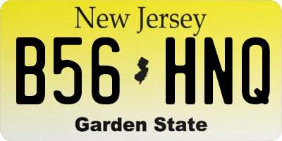 NJ license plate B56HNQ