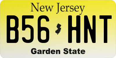 NJ license plate B56HNT