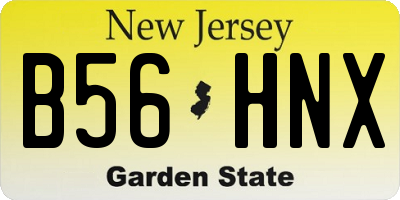 NJ license plate B56HNX