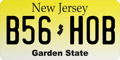 NJ license plate B56HOB