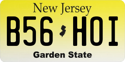 NJ license plate B56HOI