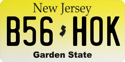NJ license plate B56HOK