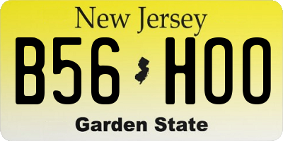 NJ license plate B56HOO