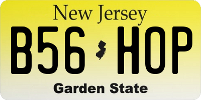 NJ license plate B56HOP